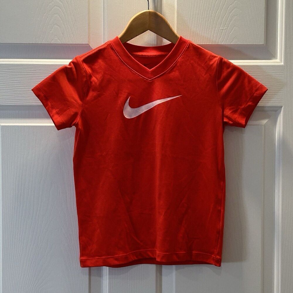 Nike Dri Fit Youth Boy’s Size Small Red W/ White Logo